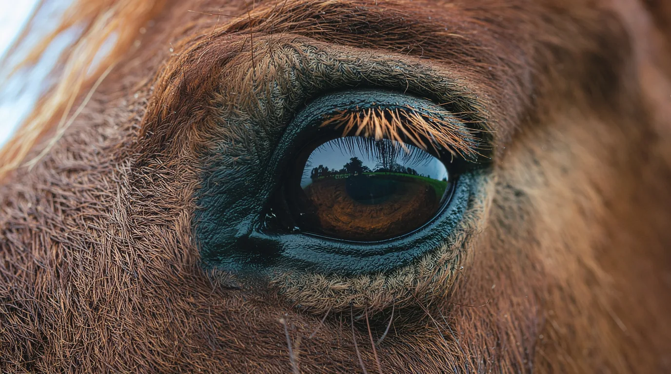 Un regard de cheval au Les Cavaliers de l'étang, Champagnac